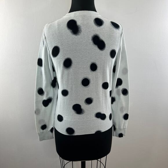 Marc By Marc Jacobs Black White Top Cotton Polka Dots Button-Up Cardigan Small S - Picture 7 of 10